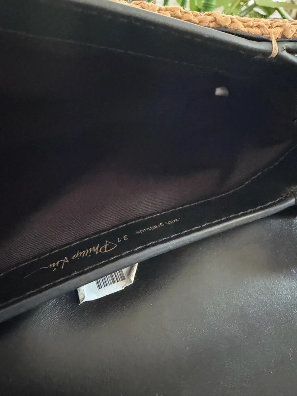 3.1 Phillip Lim Black and Natural Raffia Shoulder Bag